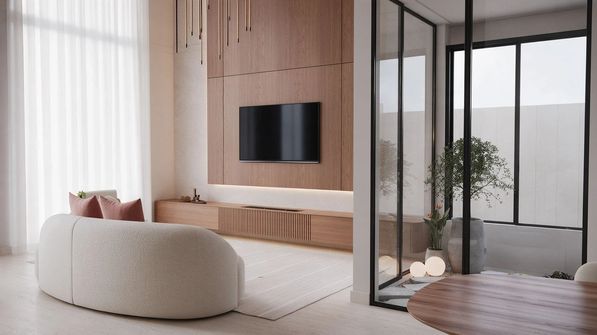 Casa Arezzo — Sala de estar com painel de televisão em Gran Park Toscana · Vespasiano